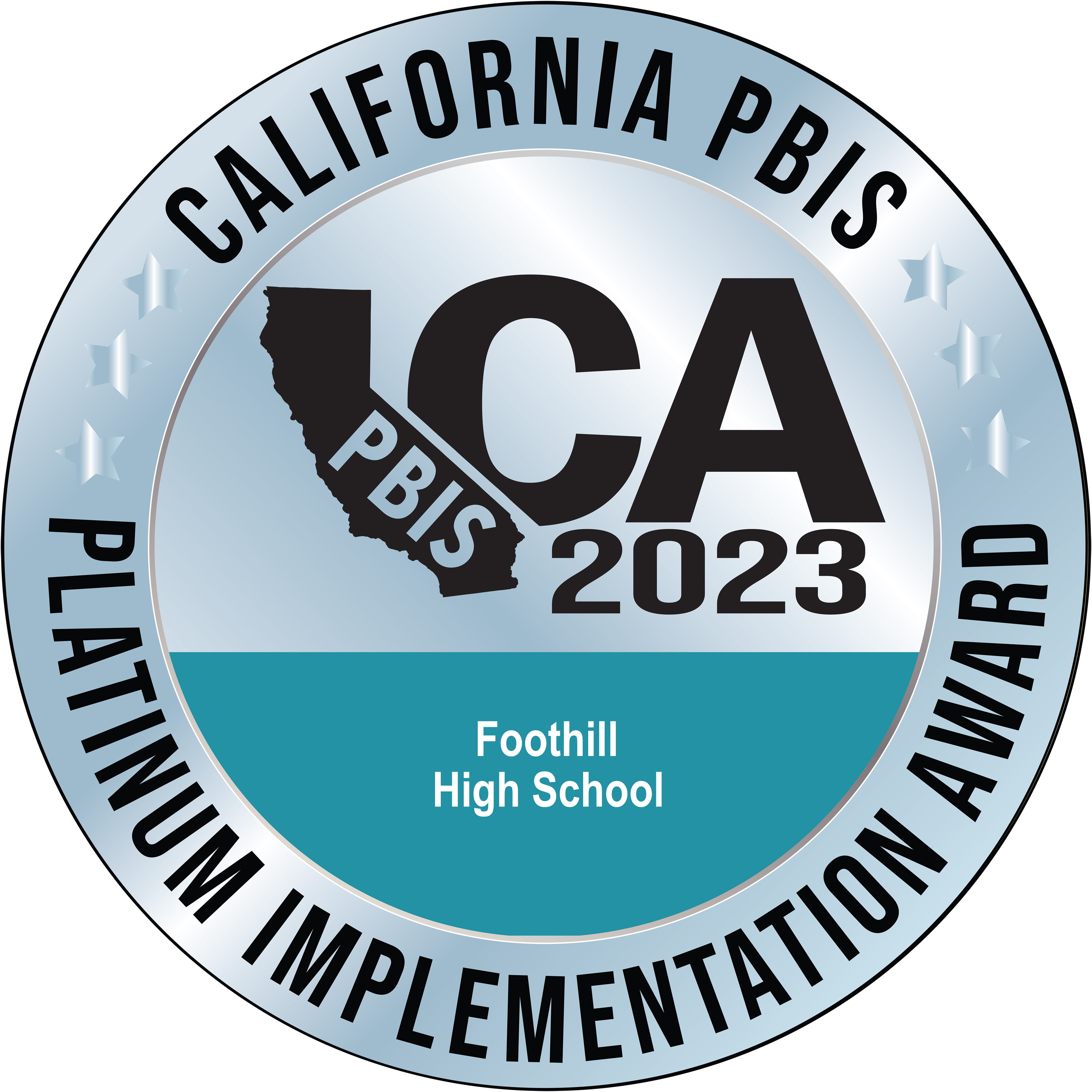 2022-2023 Platinum Award from the California PBIS Coalition.